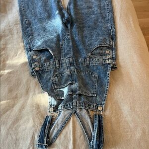 We The Free Blue Denim Overalls